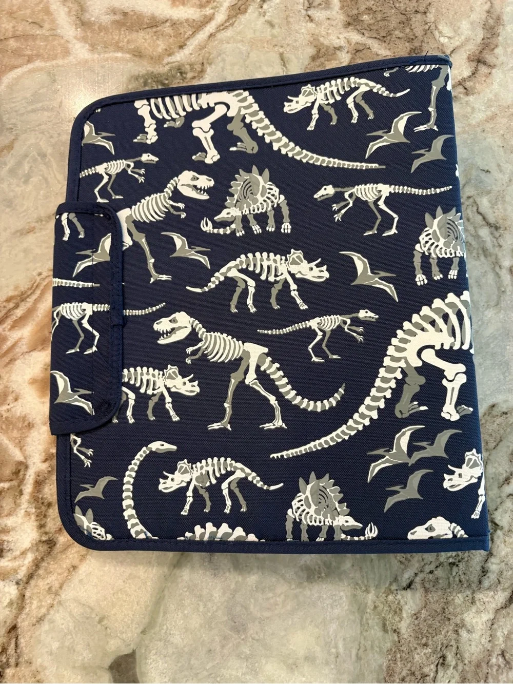 Pottery Barn Kids Mackenzie Navy Glow in Dark Dinosaur 3 Ring Binder Pencil Case